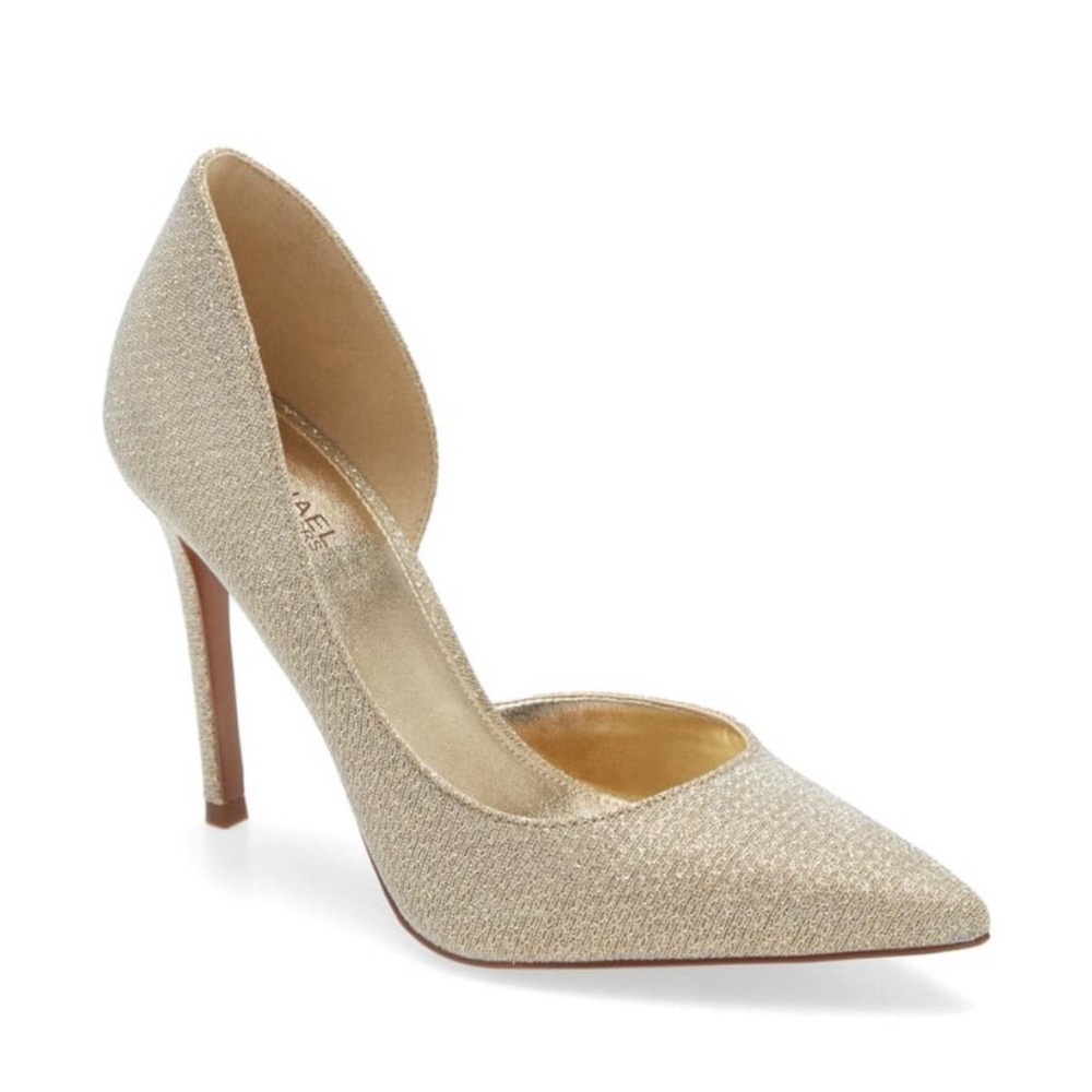 Michael Kors Michael Kors Dorothy Flex D'Orsay Gold Glitter Pumps Pointed Toe 7